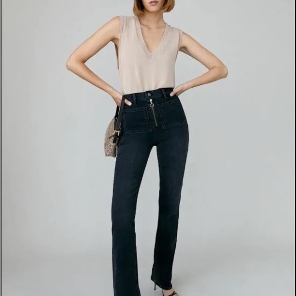 NWT Reformation Peyton Zip Ultra High Rise Bootcut Jeans | Size 27